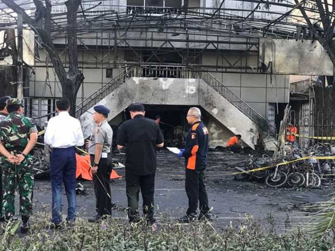 The entrance of one of the three churches that was bombed by Islamist suicide bombers in Indonesia on 13 May 2018